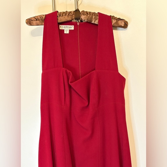 Gorgeous Vintage BEBE circa 1995 Red Crepe lined Dress size 8 - Picture 9 of 10